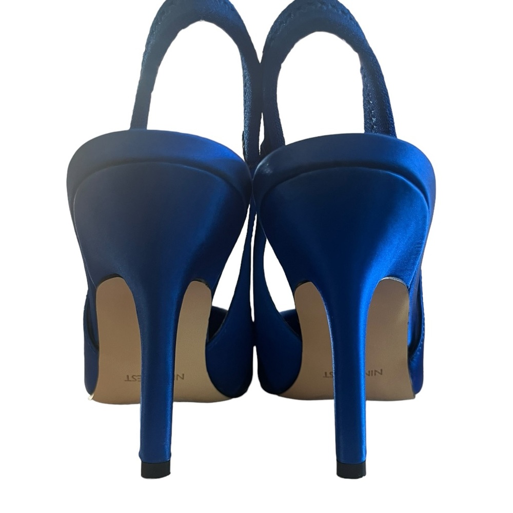 Nine West Pumps | Blue Satin | Size: 5 - Picture 4 of 9